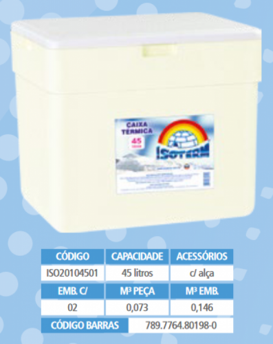 ISOTERM - CAIXA TERMICA 045 LTS - UN